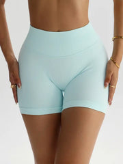 Seamless sports yoga shorts high waist hip lift