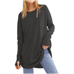 Casual Thumbhole Long Sleeve Top