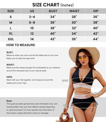 High Waisted Tummy Control Color Block Bikini Sets