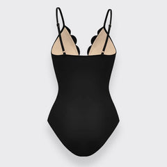 Flower Hollow One Piece Swimsuit and Skirt