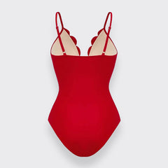 Flower Hollow One Piece Swimsuit and Skirt