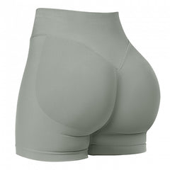 Seamless sports yoga shorts high waist hip lift