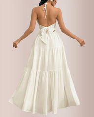 Halter Neck Tiered Maxi Dress
