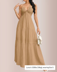 Halter Neck Tiered Maxi Dress