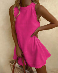 The Coastal Escape Sleeveless Swing Dress