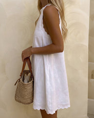 The Coastal Escape Sleeveless Swing Dress