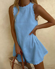 The Coastal Escape Sleeveless Swing Dress