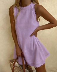 The Coastal Escape Sleeveless Swing Dress