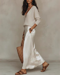 Effortless Knit & Satin Midi Ensemble