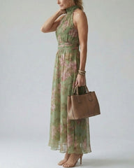 Gathered Halter Midi Dress