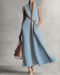 Stand-Up Collar Sleeveless Casual Loose Dress