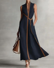 Stand-Up Collar Sleeveless Casual Loose Dress