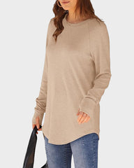 Casual Thumbhole Long Sleeve Top