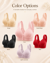 Women's Front Closure Push-Up Jacquard Bra - Comfort & Style