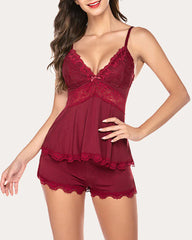 Lace Nightwear Pajamas Lounge Sets