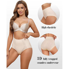 Seamless Full Coverage Brief No Show Underwear High Waist Panties