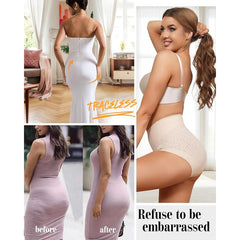 Seamless Full Coverage Brief No Show Underwear High Waist Panties