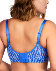 Zebra Wild Unlined Blue Underwire Mesh Bra Set
