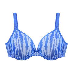 Zebra Wild Unlined Blue Underwire Mesh Bra Set