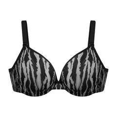 Zebra Wild Unlined Blue Underwire Mesh Bra Set