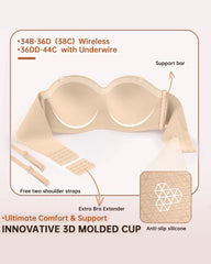 Strapless Push-Up Bralette – Wireless, Non-Slip & Seamless