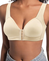 Adjustable Front-Closure Push-Up Bra - Wireless, Seamless, Side Support
