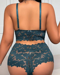 Plus Size Lace Lingerie Set 2-Piece Sexy Sleepwear