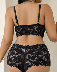 Plus Size Lace Lingerie Set 2-Piece Sexy Sleepwear