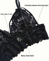 Plus Size Lace Lingerie Set 2-Piece Sexy Sleepwear