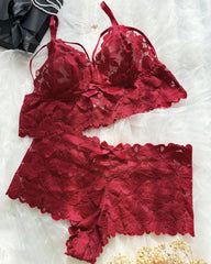 Plus Size Lace Lingerie Set 2-Piece Sexy Sleepwear