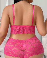 Plus Size Lace Lingerie Set 2-Piece Sexy Sleepwear
