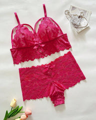 Plus Size Lace Lingerie Set 2-Piece Sexy Sleepwear
