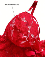 Plus Size Lace Lingerie Set 2-Piece Sexy Sleepwear
