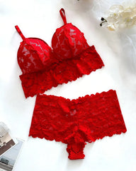 Plus Size Lace Lingerie Set 2-Piece Sexy Sleepwear