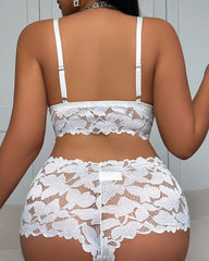 Plus Size Lace Lingerie Set 2-Piece Sexy Sleepwear