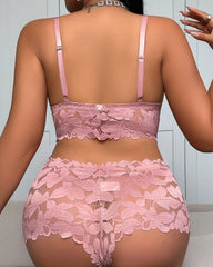 Plus Size Lace Lingerie Set 2-Piece Sexy Sleepwear