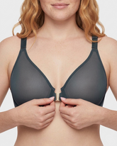 Front Closure Underwire Unlined Back Support Plunge Bra