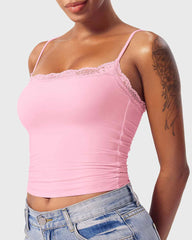 Padded Lace Cami Top Double Lined Sexy Tank Top