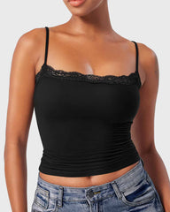 Padded Lace Cami Top Double Lined Sexy Tank Top