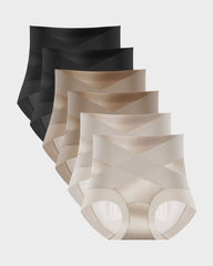 High-Waist Cross Compression Shaping Panties (6 Pack)