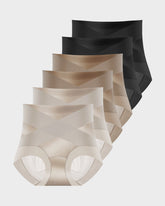 High-Waist Cross Compression Shaping Panties (6 Pack)