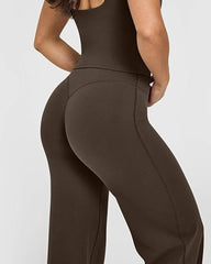 High Waist Stretch Casual Soft Straight Leg Bottoms