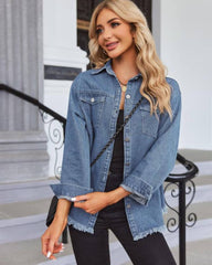 New washed denim shirt jacket