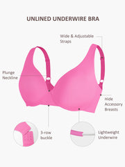 Underwire Adjustable Deep V-neck Bra