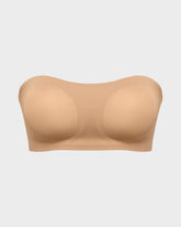 Non-Slip Crossover Side Hook Bandeau Bra-Apricot Coffee-S