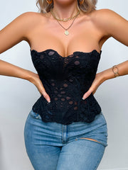 Lace Up Shapewear Tube Top Tummy Control Shapewear