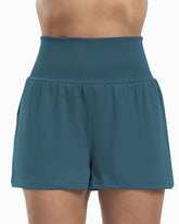 Super High Waisted Back Pocket & Side Hidden Pocket 2-in-1 Yoga Shorts