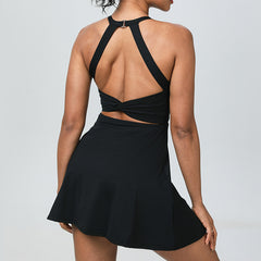 2-Piece Softlyzero Backless Sleeveless Active Dress