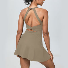 2-Piece Softlyzero Backless Sleeveless Active Dress