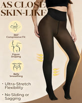 Sheer Illusion Fleece-Lined Tights